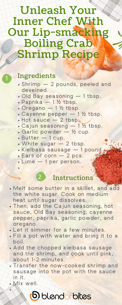 Boiling crab shrimp recipe infographic