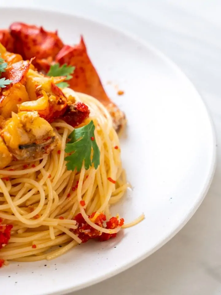 Homemade Yard House lobster garlic noodles