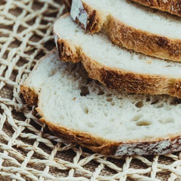 Slices of King Arthur sourdough bread