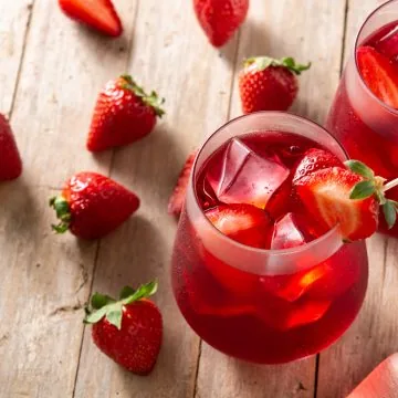 Strawberry Hennessy cocktail in glasses