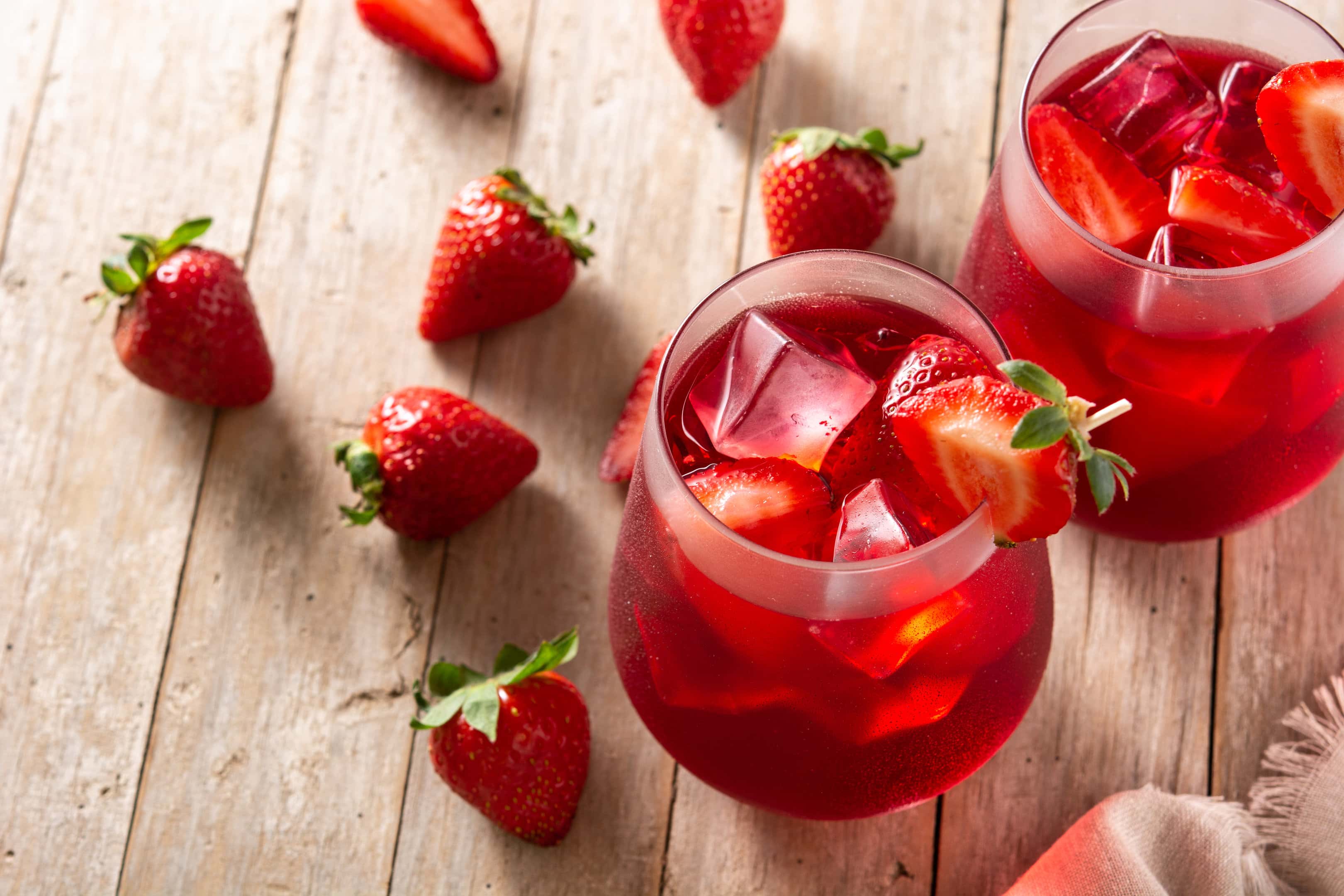 Strawberry Hennessy recipe cocktail in glasses