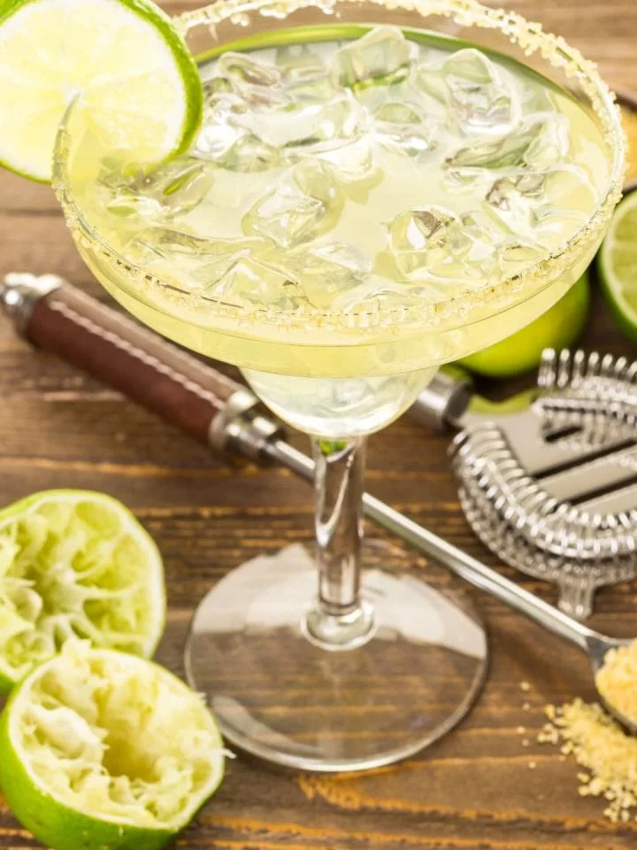 Classic Applebee's perfect margarita with lime and brown sugar