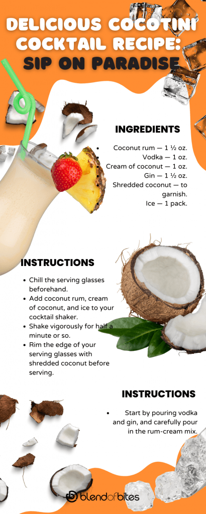 Cocotini cocktail recipe infographic