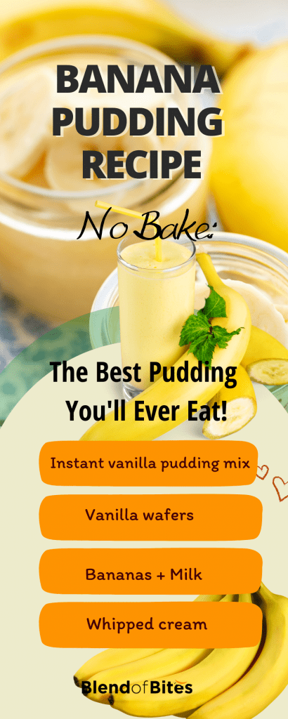 Banana pudding no bake recipe infographic