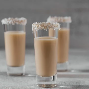 Creamy payday shot with crushed salty peanuts