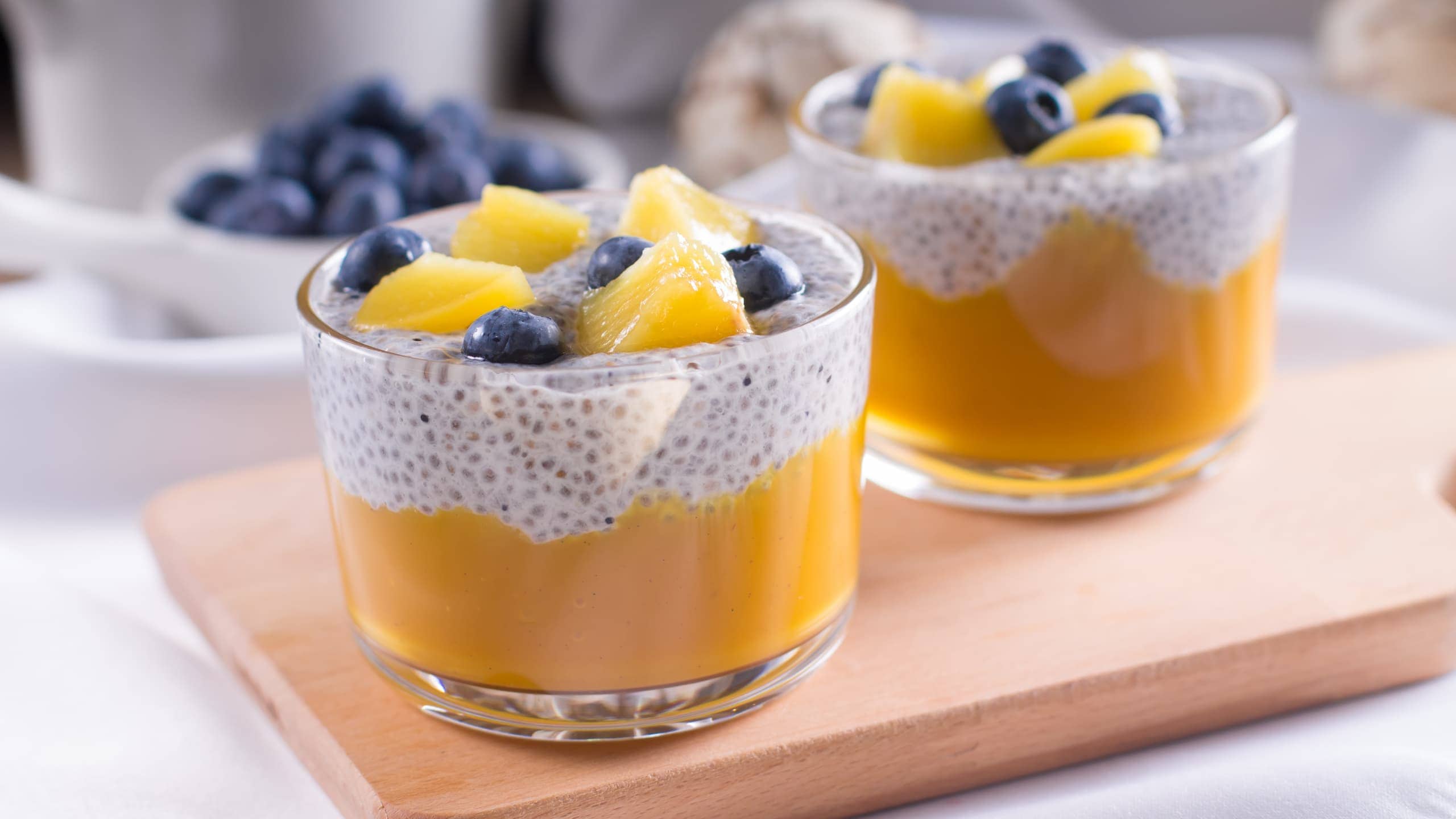 Healthy First Watch chia pudding recipe with fresh berries and coconut milk