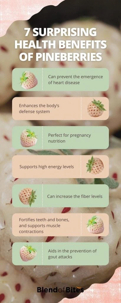 Pineberries health benefits infographic