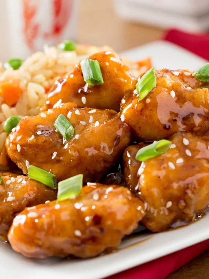 Sweet Longhorn spicy chicken bites with fried rice