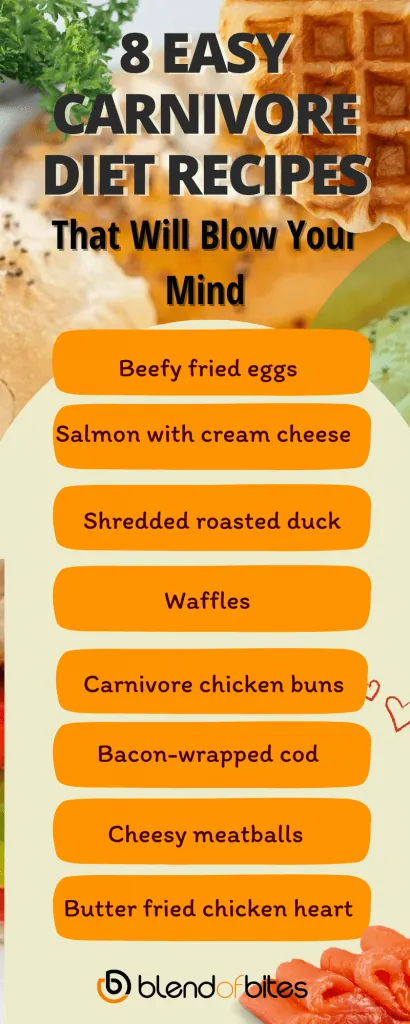 Carnivore diet recipes infographic