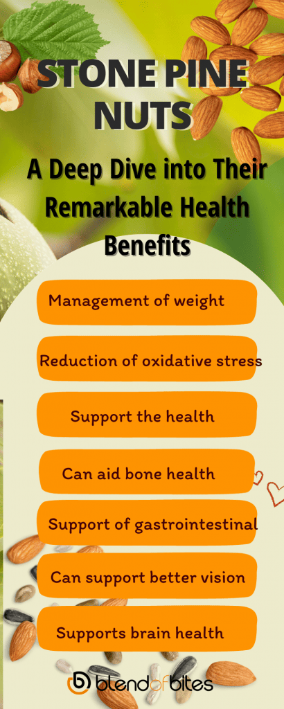 Stone pine nuts health benefits infographic