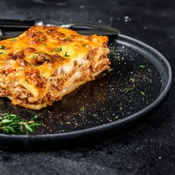American Beauty lasagna, sliced
