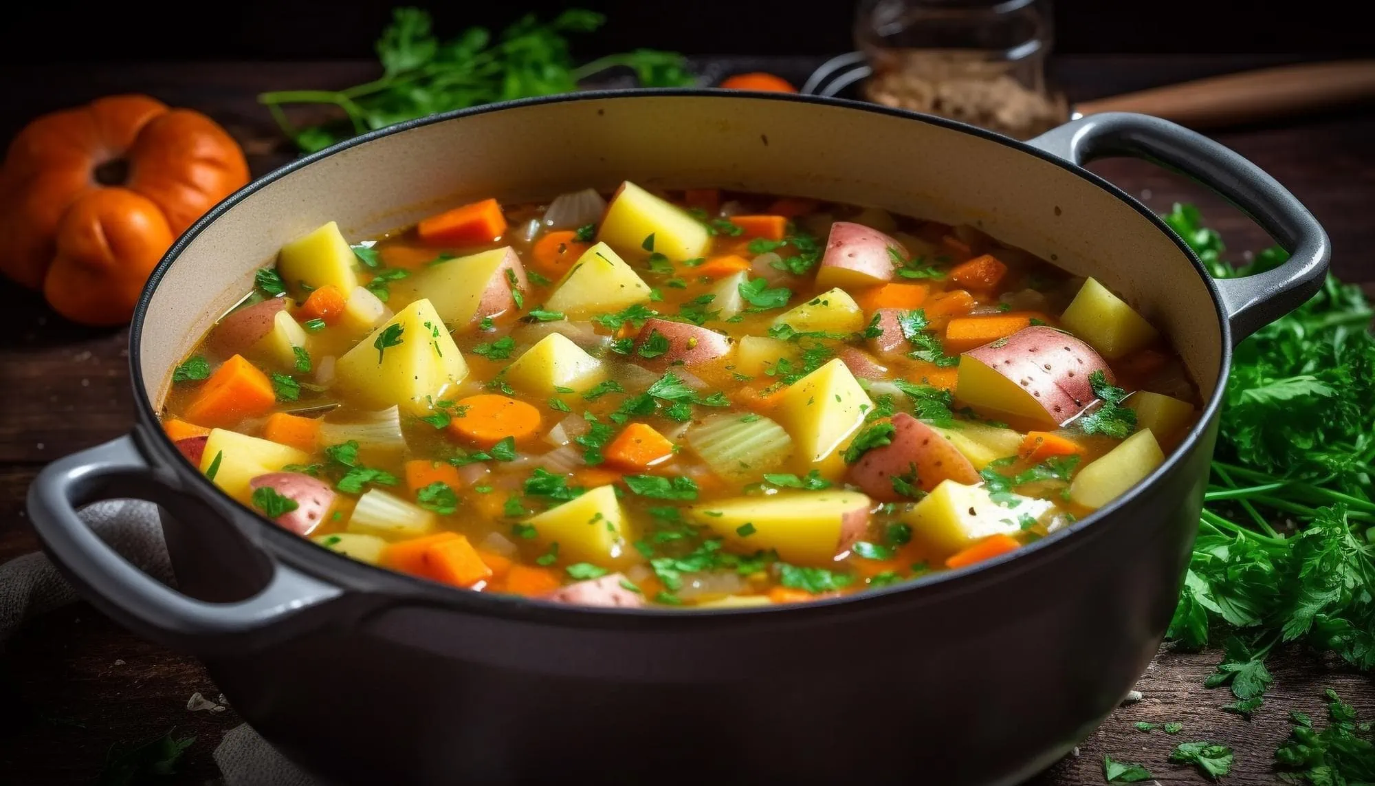Blue Hubbard squash stew recipe with vegetables