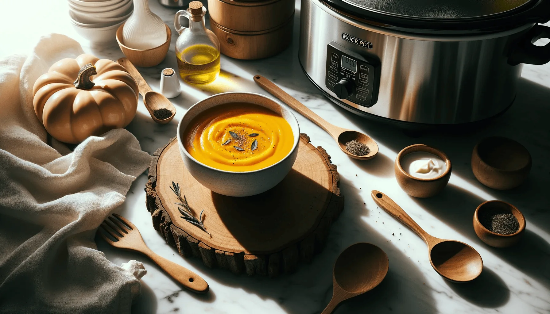 Crock-Pot butternut squash soup recipe, ready to serve