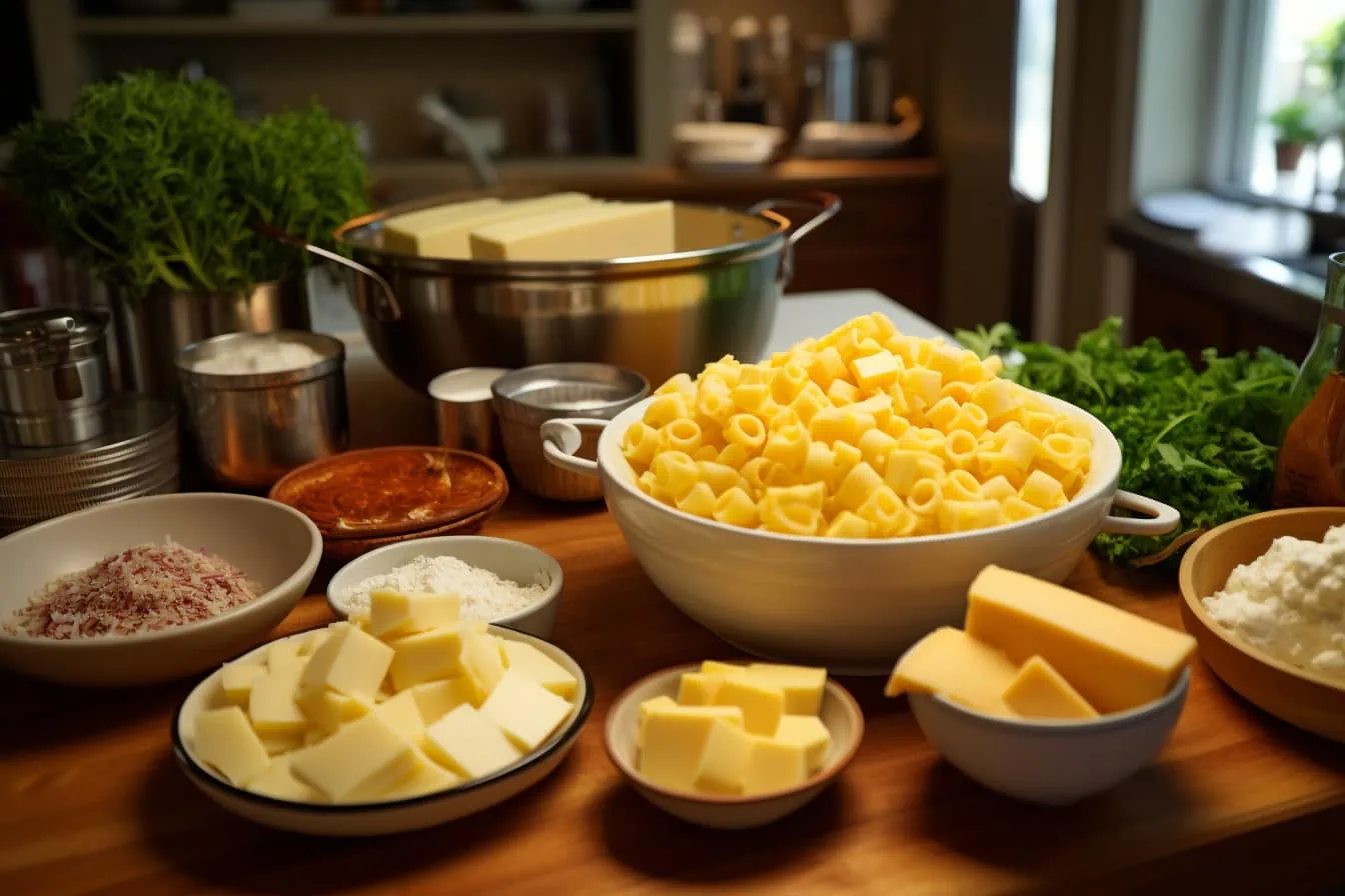 Ingredients for Popeyes' mac and cheese recipe