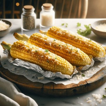 Parmesan garlic butter corn, ready to serve