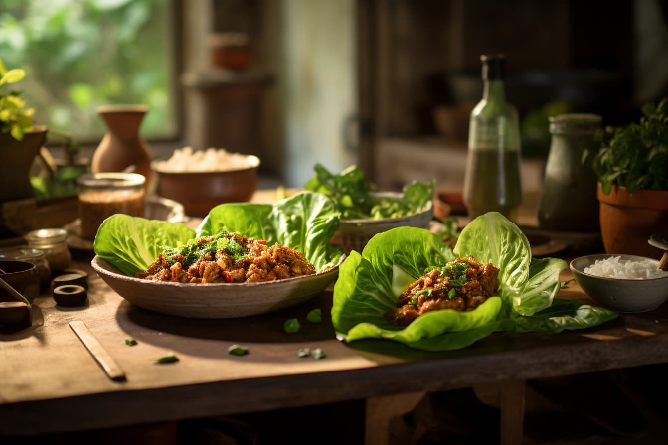 Pei Wei's lettuce wraps, ready to serve