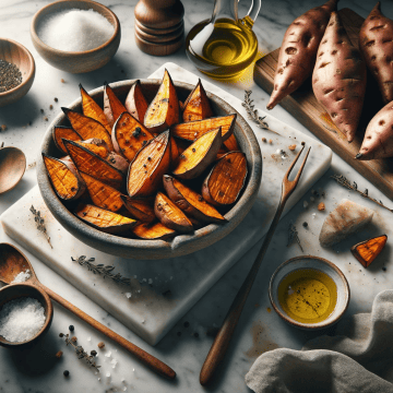 Roasted sweet potatoes, ready to serve