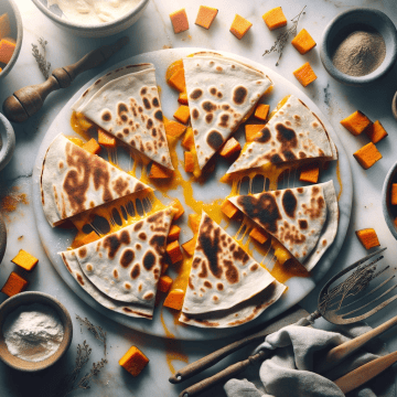 Sweet potato quesadilla, ready to serve