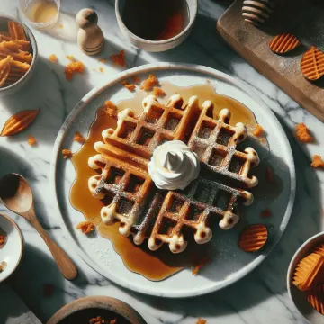 Sweet potato waffles, ready to serve