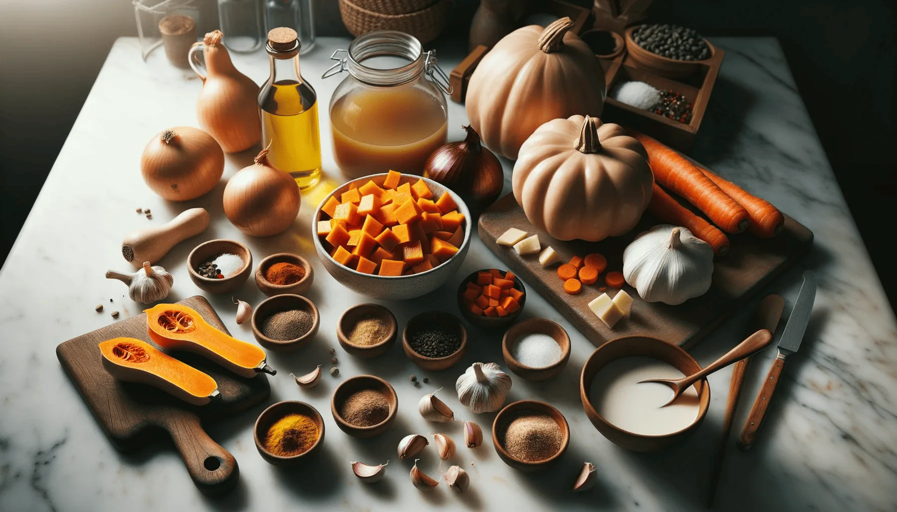 The ingredients for my Crock-Pot butternut squash soup recipe