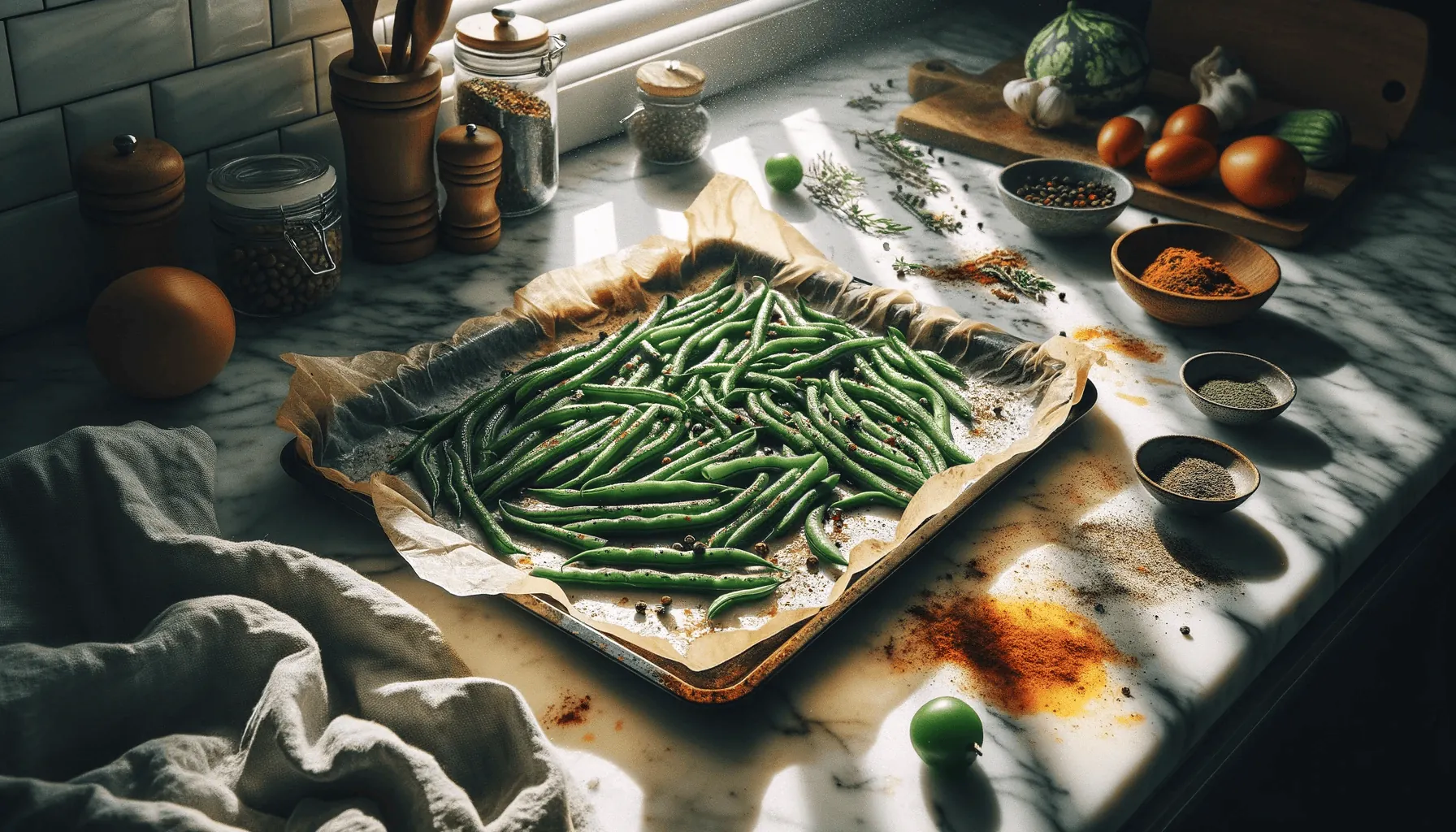 The making of roasted green beans