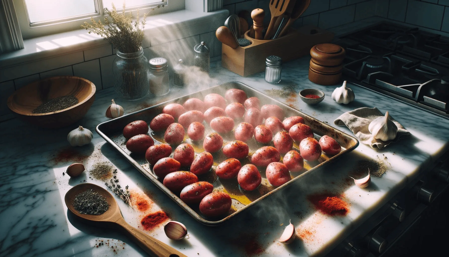 The making of roasted red potatoes