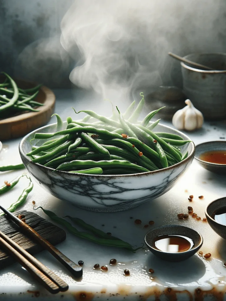 The making of soy-glazed green beans