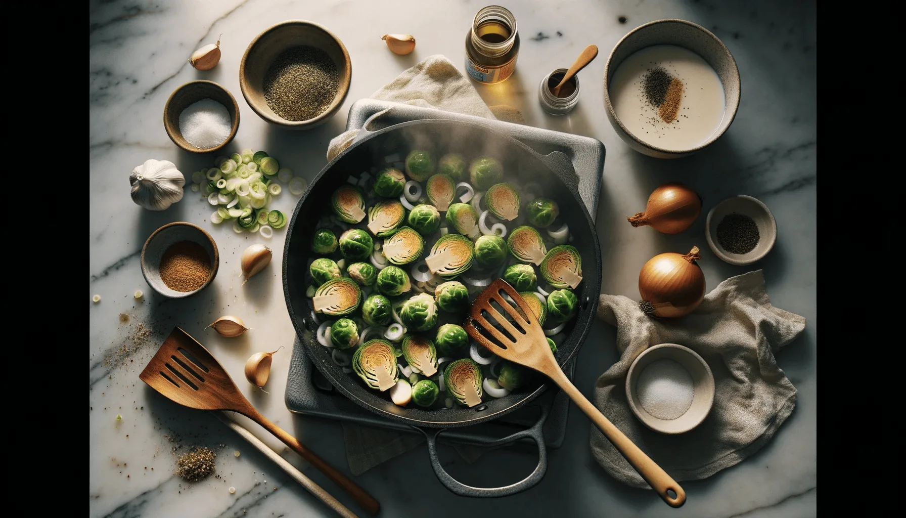 The making of vegan Brussels sprouts casserole recipe