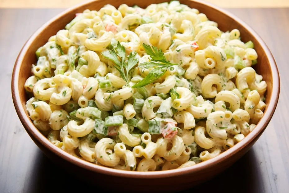Zippy's macaroni salad recipe in a bowl