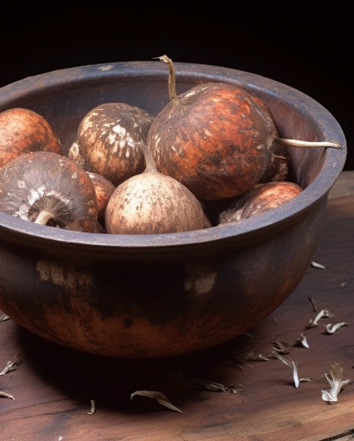 Beilschmiedia Bancroftii nuts in a bowl