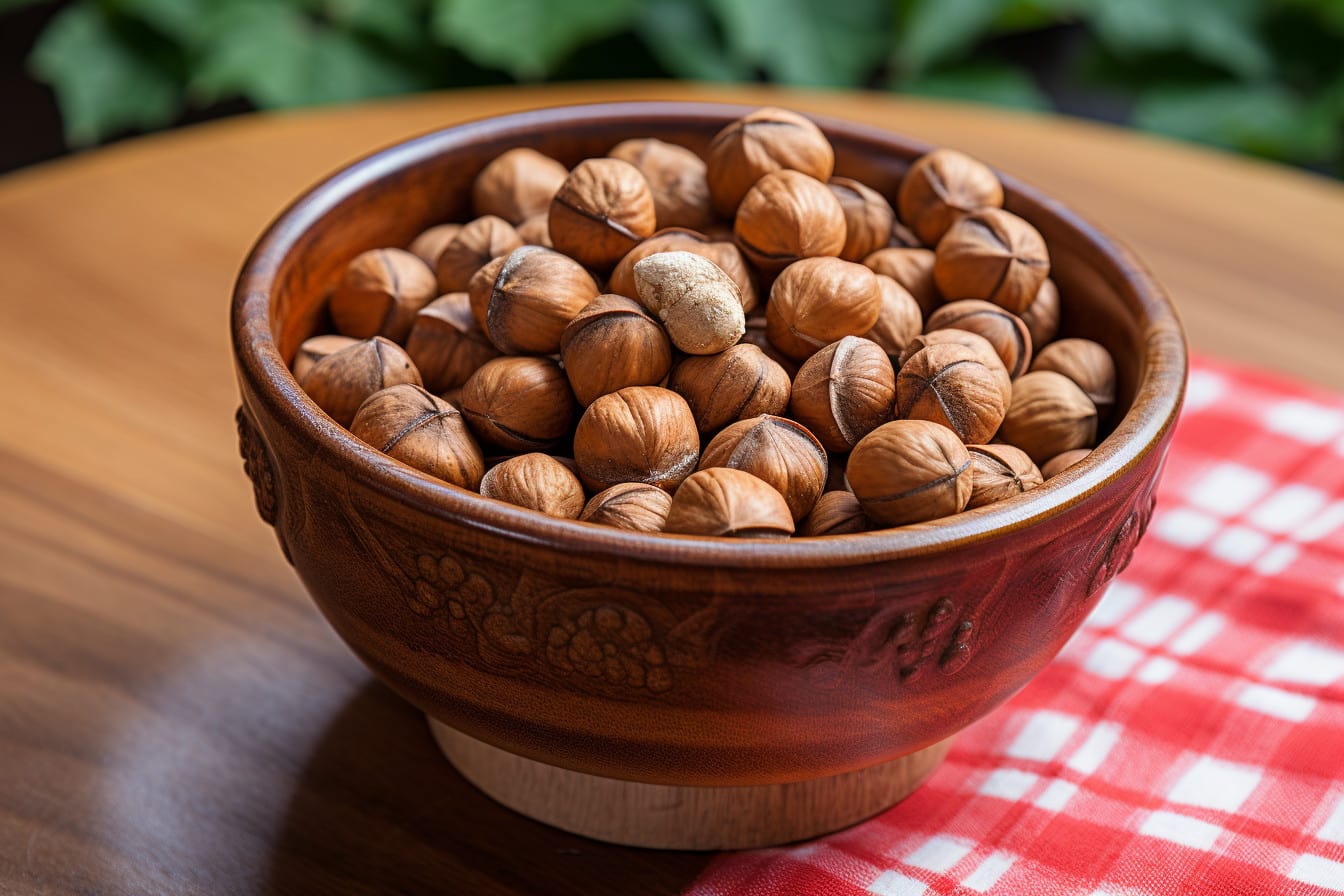 Chilean hazel in a bowl.