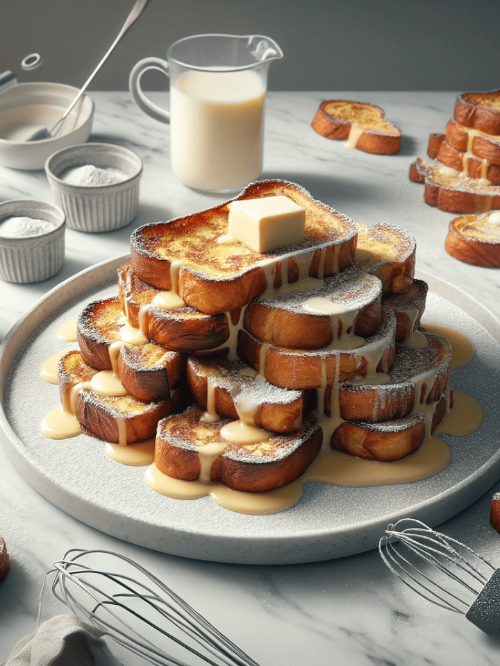 Eggnog French toast, ready to serve