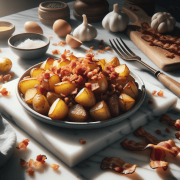 Bacon roasted potatoes recipe, ready to serve