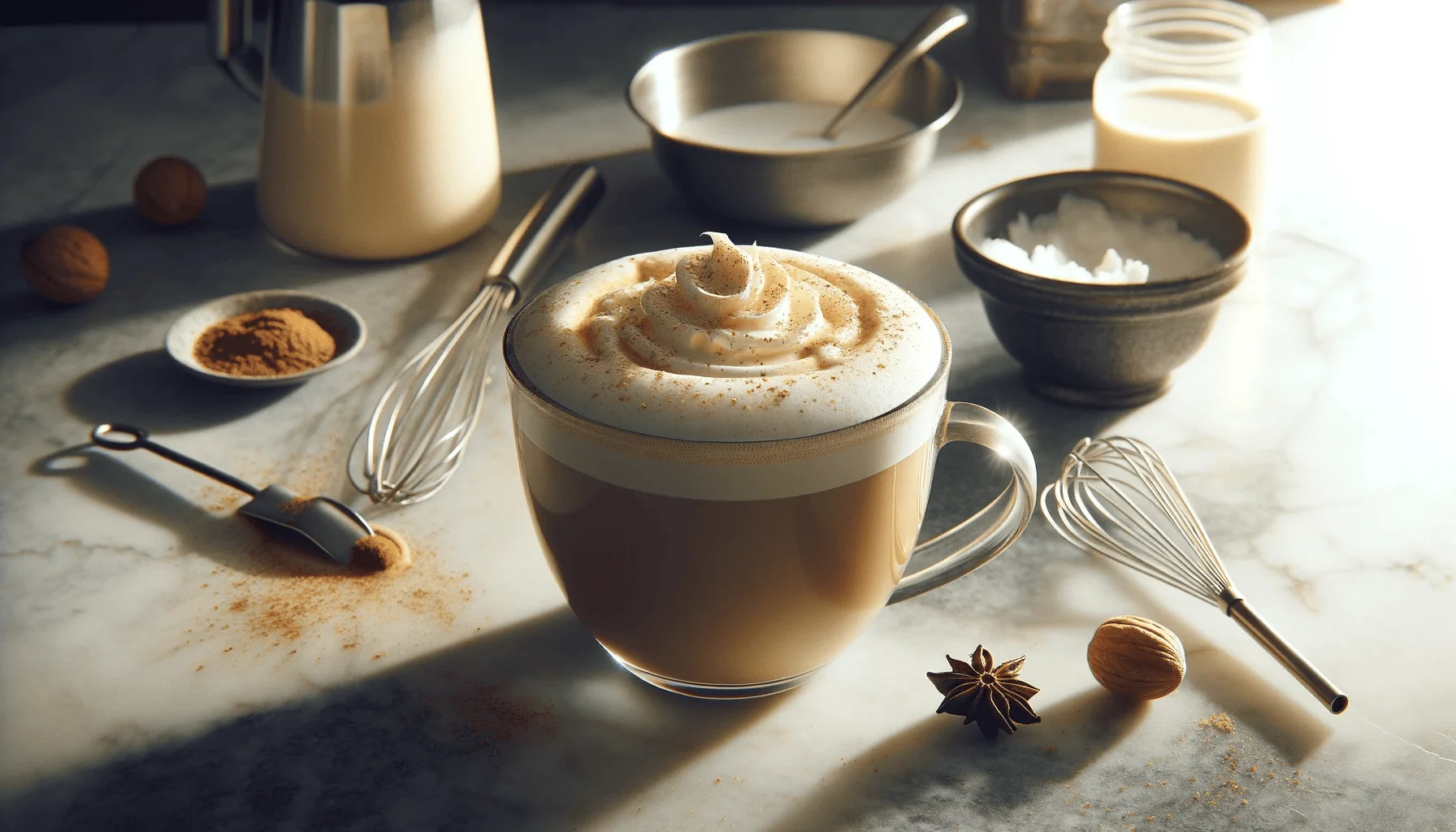 Eggnog latte, ready to serve