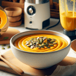Finished apple and butternut squash soup in a bowl