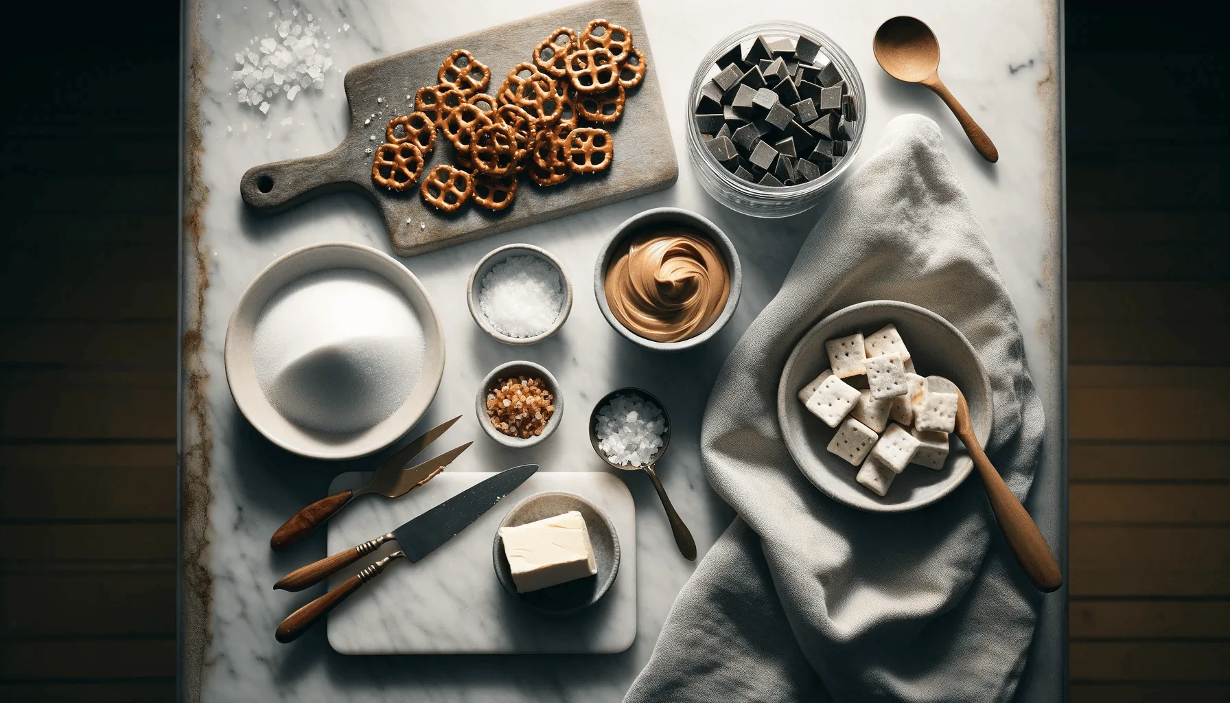 Ingredients for the recipe are neatly laid out