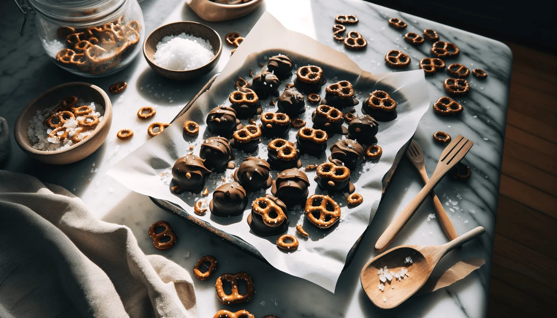 Peanut butter pretzel bites, ready to serve