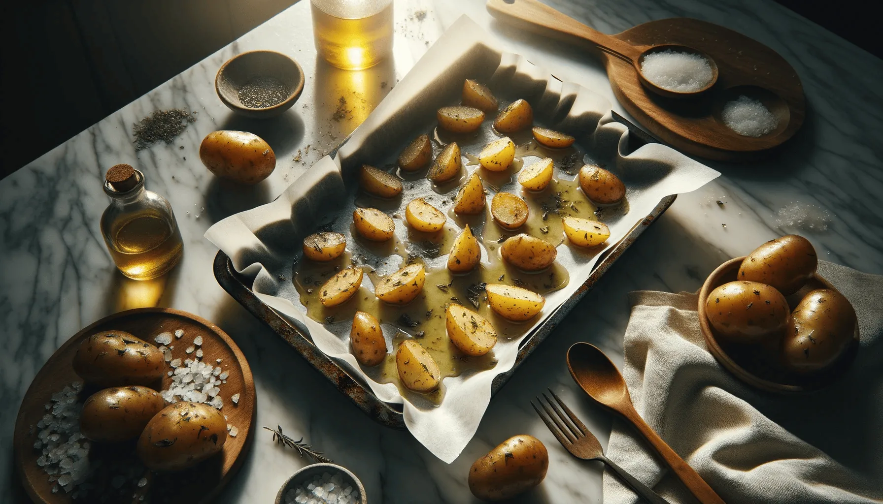 The making of Italian roasted potatoes
