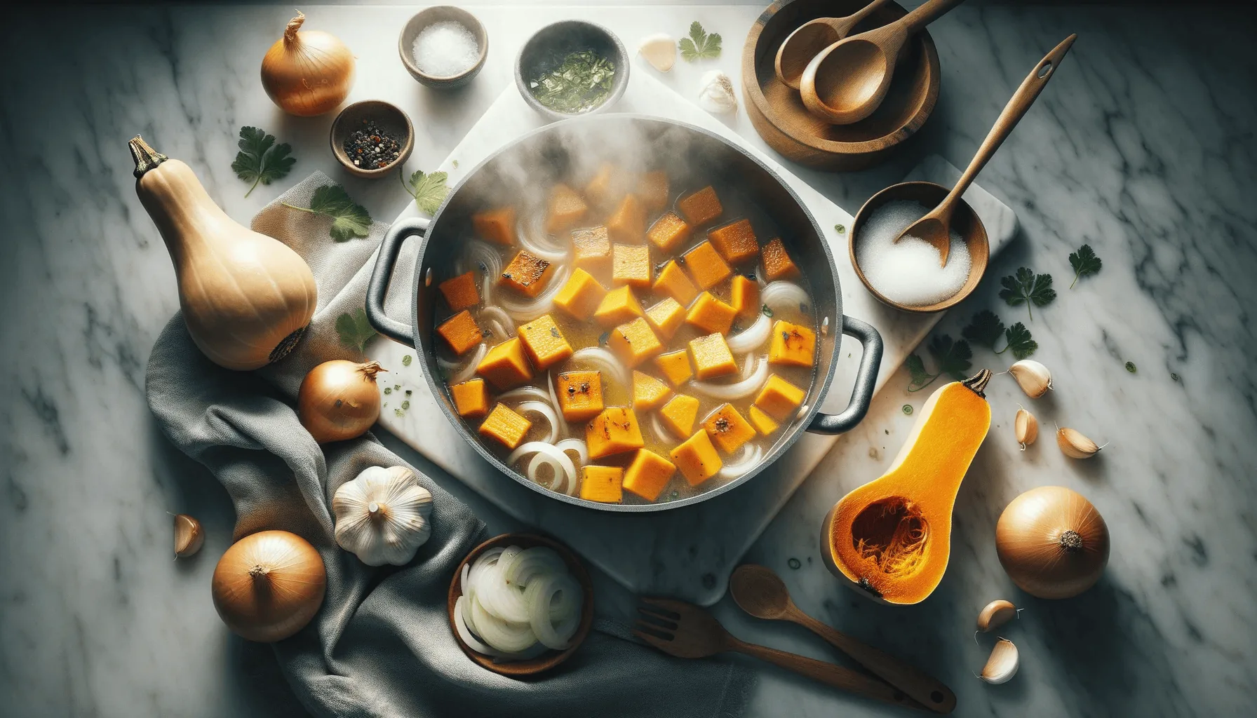 The making of my simple butternut squash soup