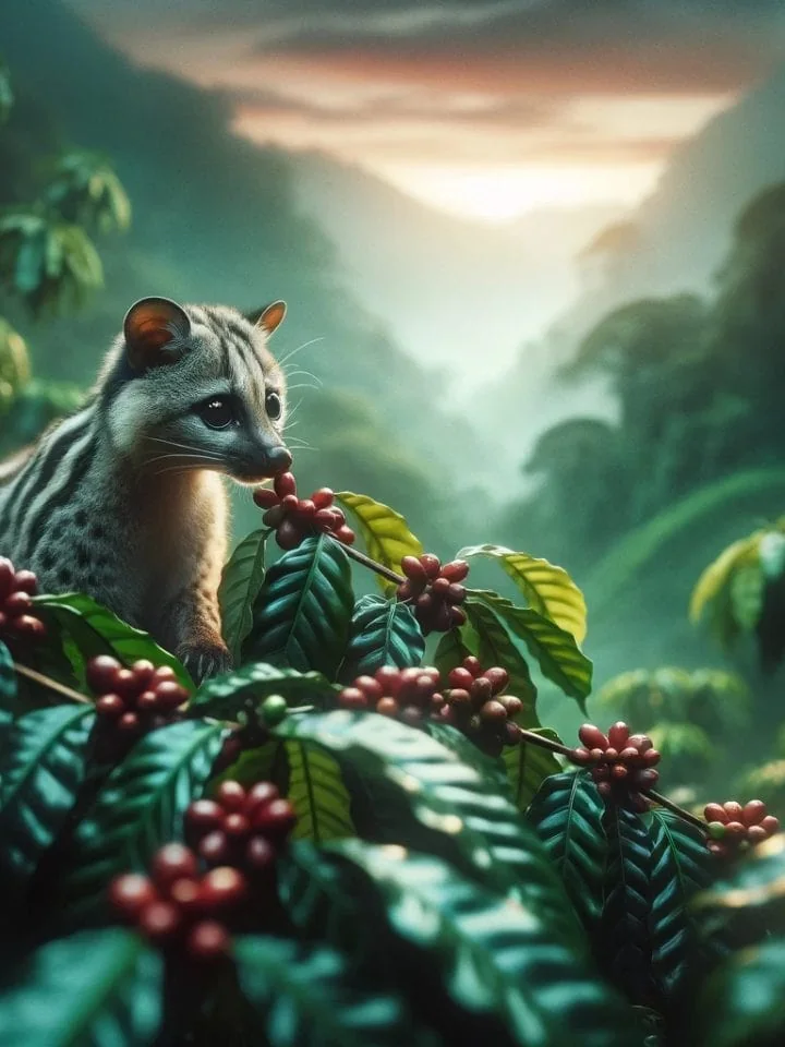 Discover the origins of Kopi Luwak in the natural habitats of Southeast Asia, where the unique journey from bean to cup begins